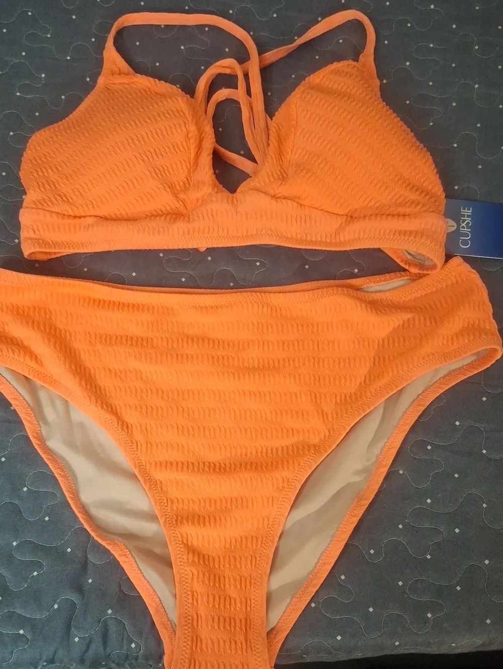 Cupshe Textured Strappy Bikini Set Size Large